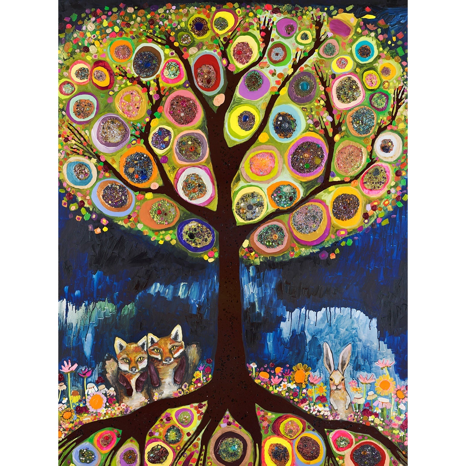 Wildflower Bed - Neutral Canvas Art 14"x18"