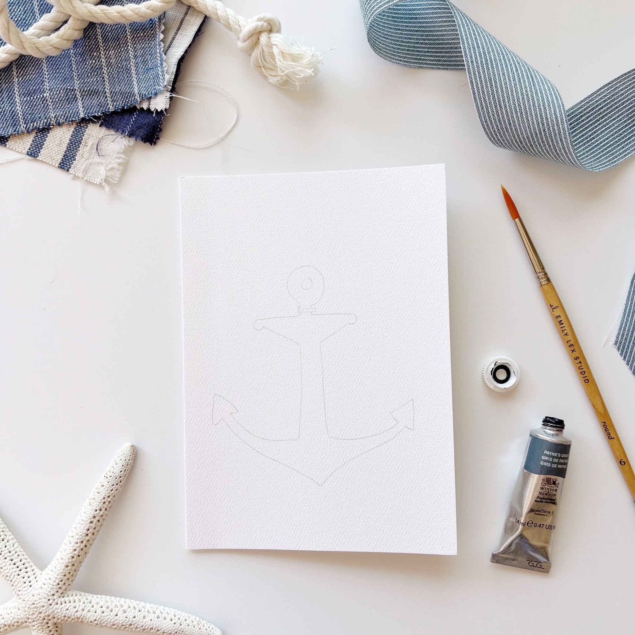 SEASIDE PAINTABLE NOTE CARDS