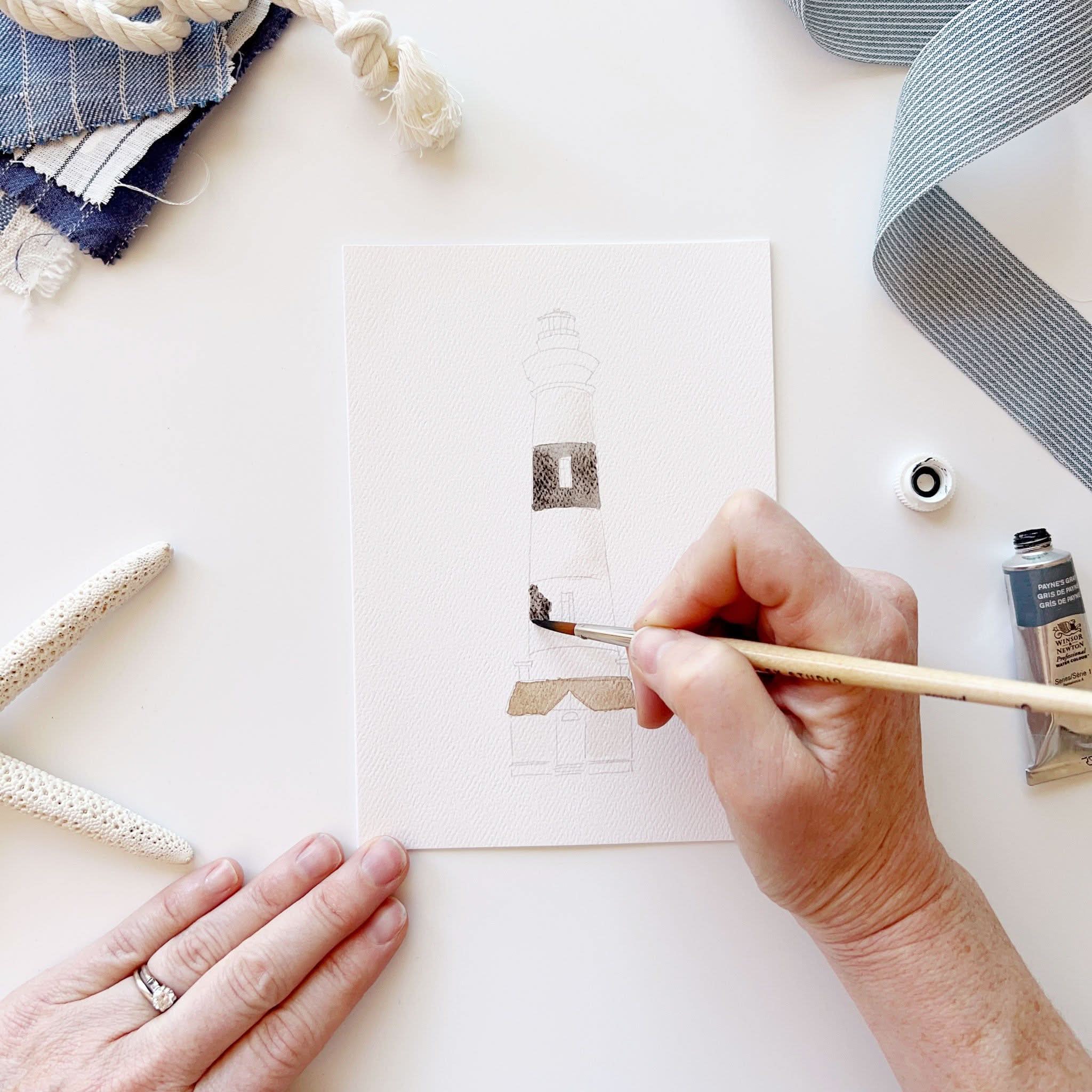SEASIDE PAINTABLE NOTE CARDS