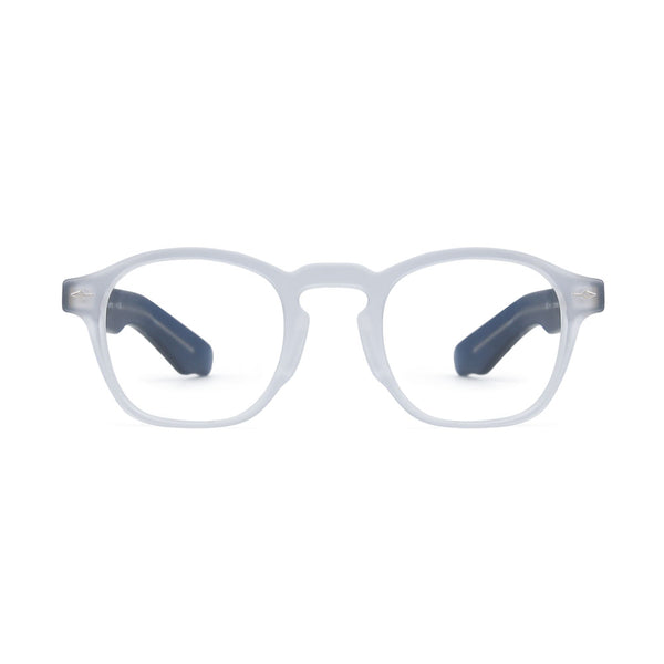 Myles - Matte Clear/Matte Navy Blue (1.75) Blue Light Blocking