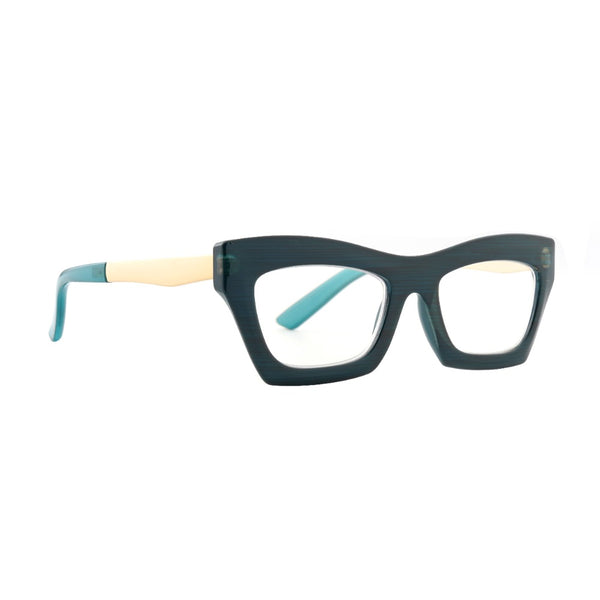 Alexa - Dark Teal/Gold (1.75) Blue Light Blockers