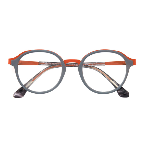 Teddy - Grey/Orange Metal (1.25) Blue Light Blockers