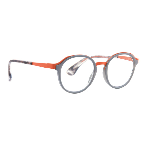 Teddy - Grey/Orange Metal (2.00) Blue Light Blockers