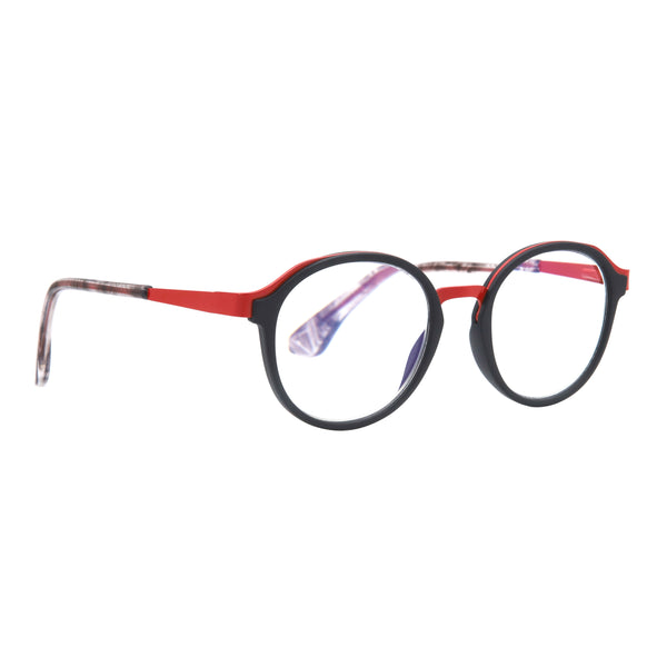 Teddy - Black/Red Metal (1.75) Blue Light Blockers