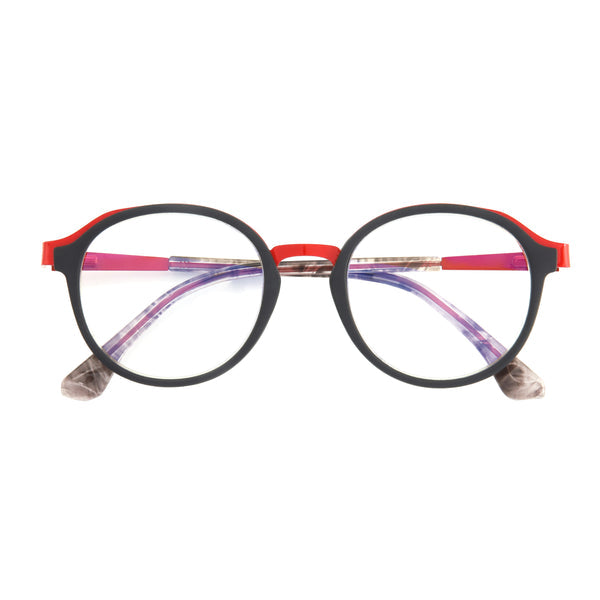 Teddy - Black/Red Metal (1.50) Blue Light Blockers