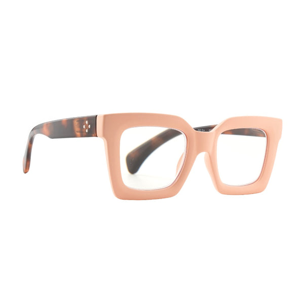 Fiona - Matte Peach/Tortoise Temples (2.00) Blue Light Blockers