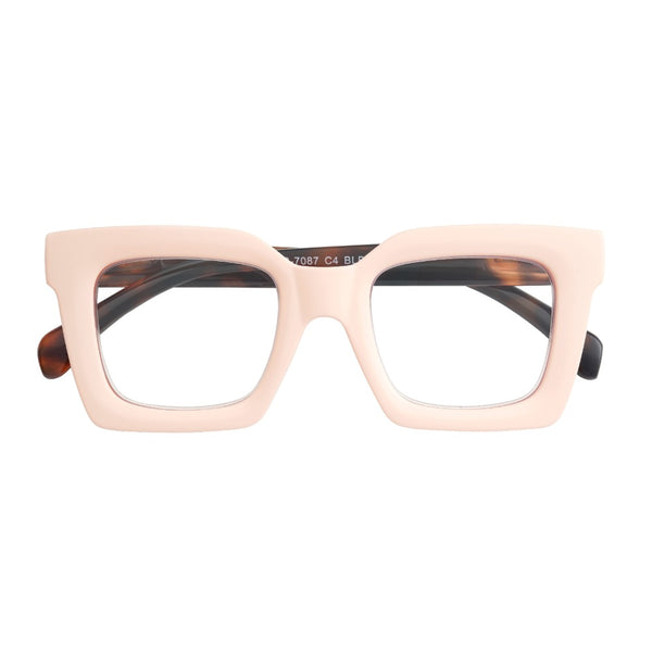 Fiona - Matte Peach/Tortoise Temples (2.00) Blue Light Blockers