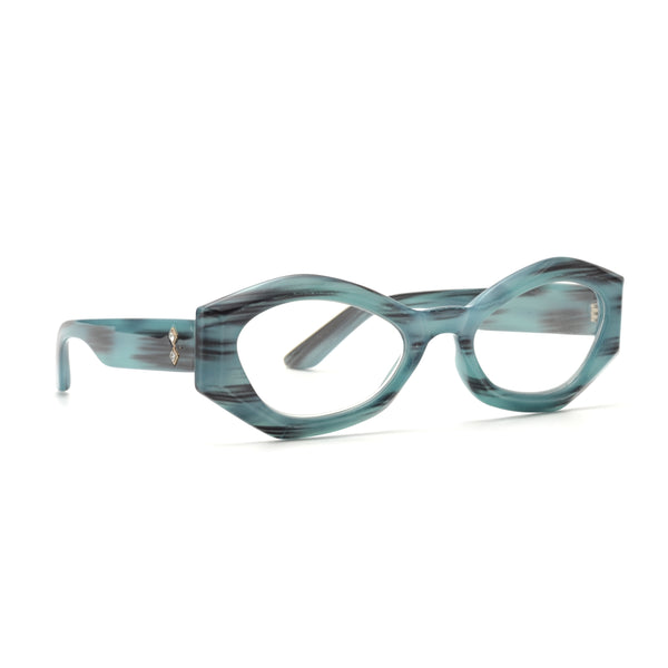 Nicola - Teal/Black Streaks (1.75) Blue Light Blockers