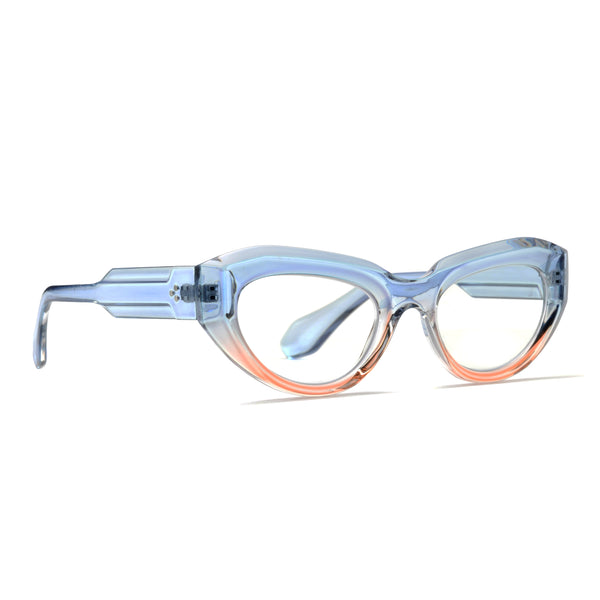 Keiko - Transparent Blue/Peach (2.00) Blue Light Blockers