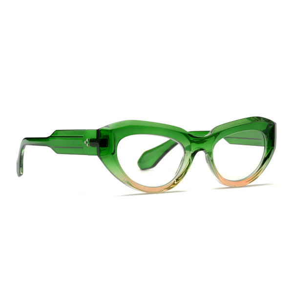 Keiko - (1.75) Transparent Emerald Green/Champagne Blue Light Blockers
