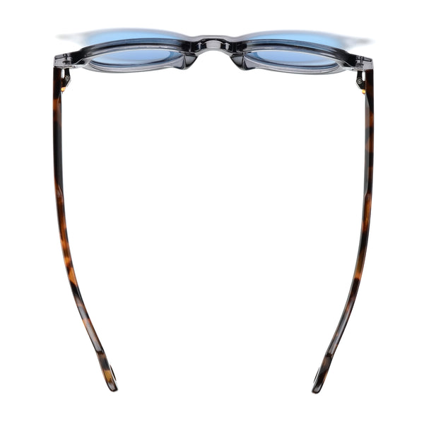 Devan - Transparent Grey/Tortoise Temples - Blue Lens