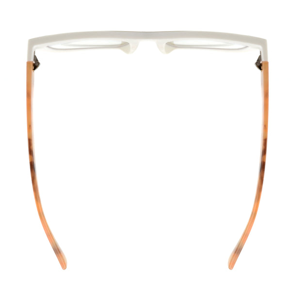 Lala - Matte White/Light Tortoise Temples (1.25) Blue Light Blockers