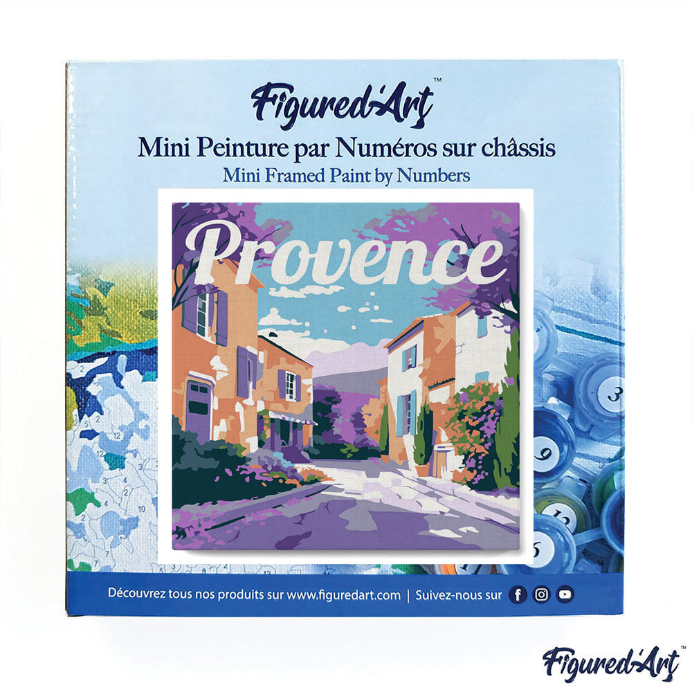 Mini Paint by Numbers Framed - Travel Poster Provence 8"x 8"