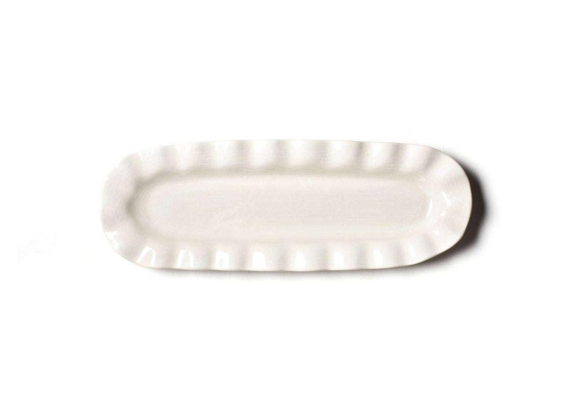 SIGNATURE WHITE RUFFLE 16" SKINNY TRAY