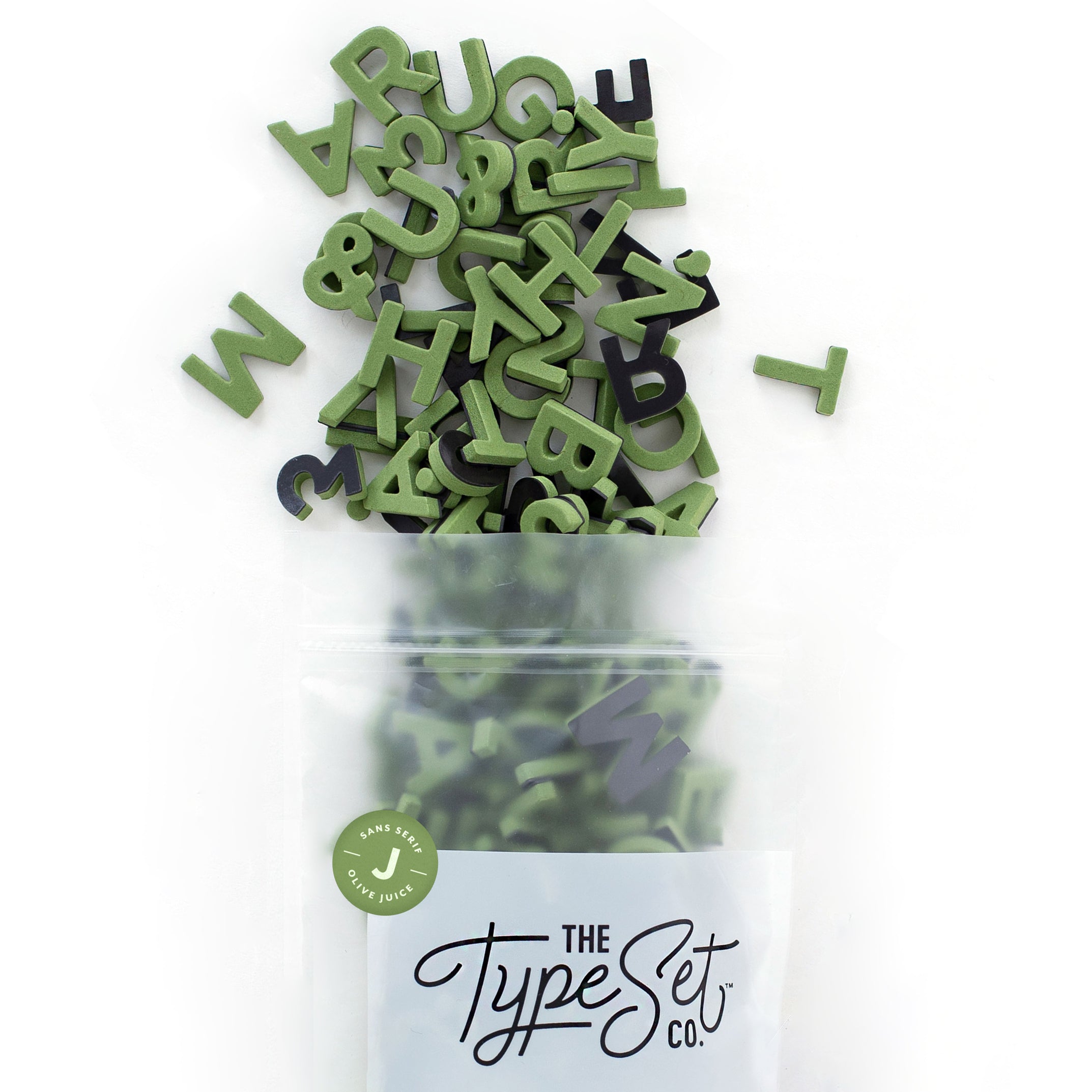 Magnetic Letters Olive Juice (sans serif)