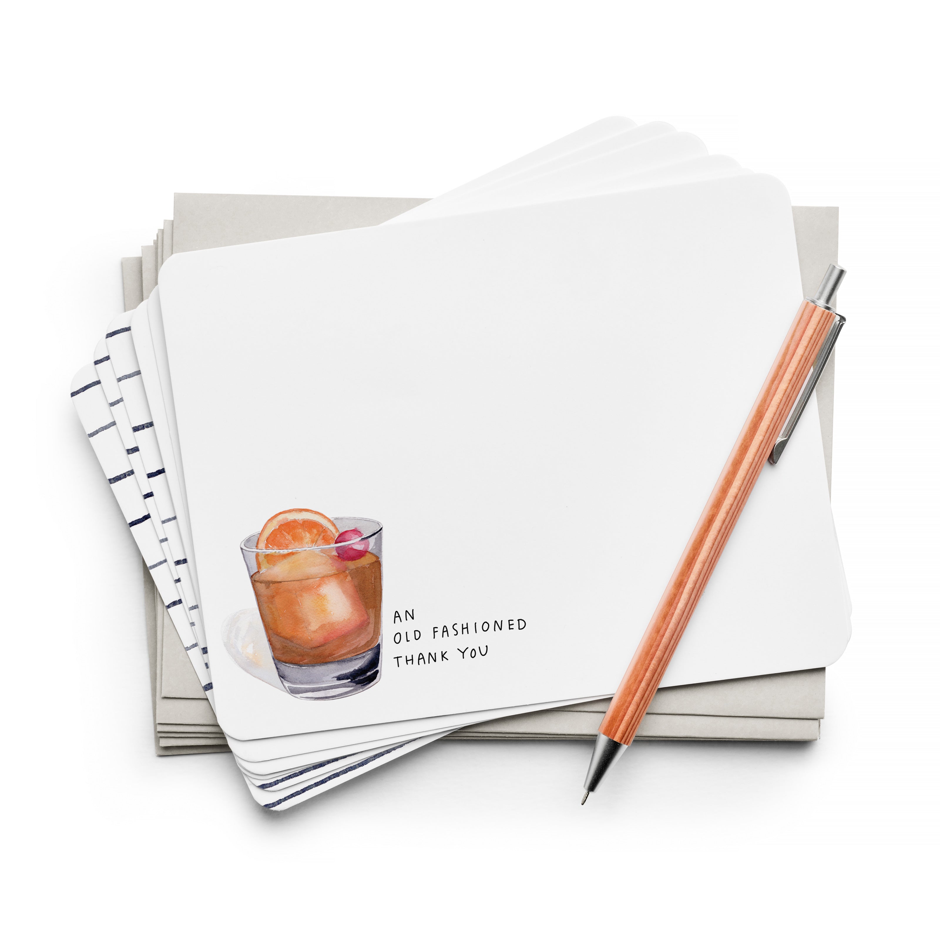 OLD FASHIONED FLAT NOTES-BOXED SET OF 8 NOTECARDS