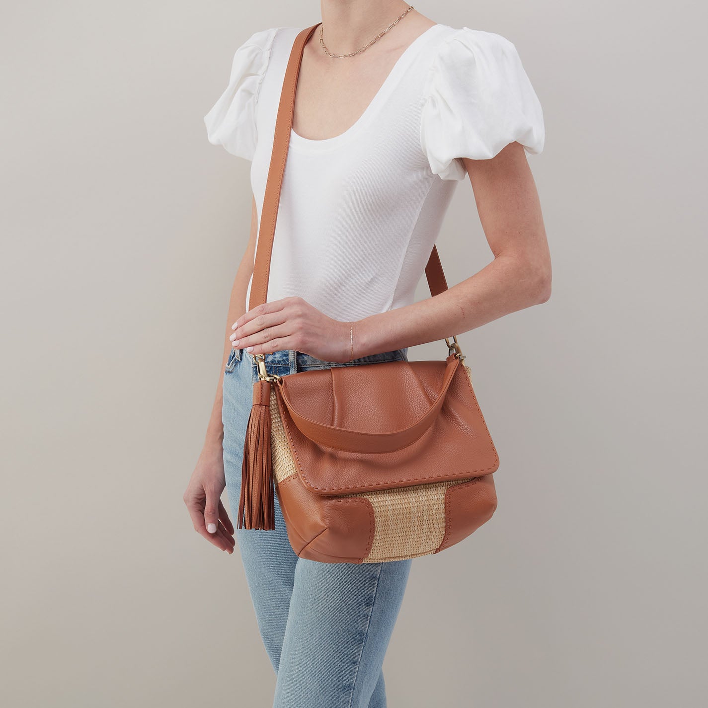 Harley Convertible Shoulder Bag - Natural Straw