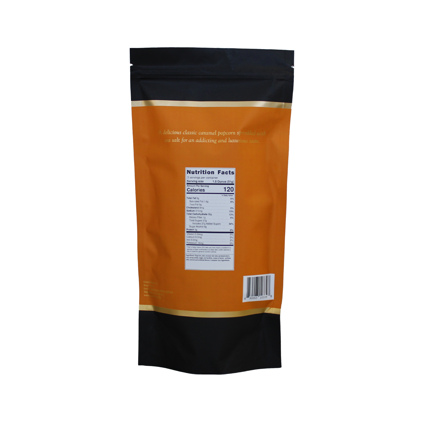 BEAR FOOD GOURMET POPCORN-SALTED CARAMEL-1.5 OZ-POUCH