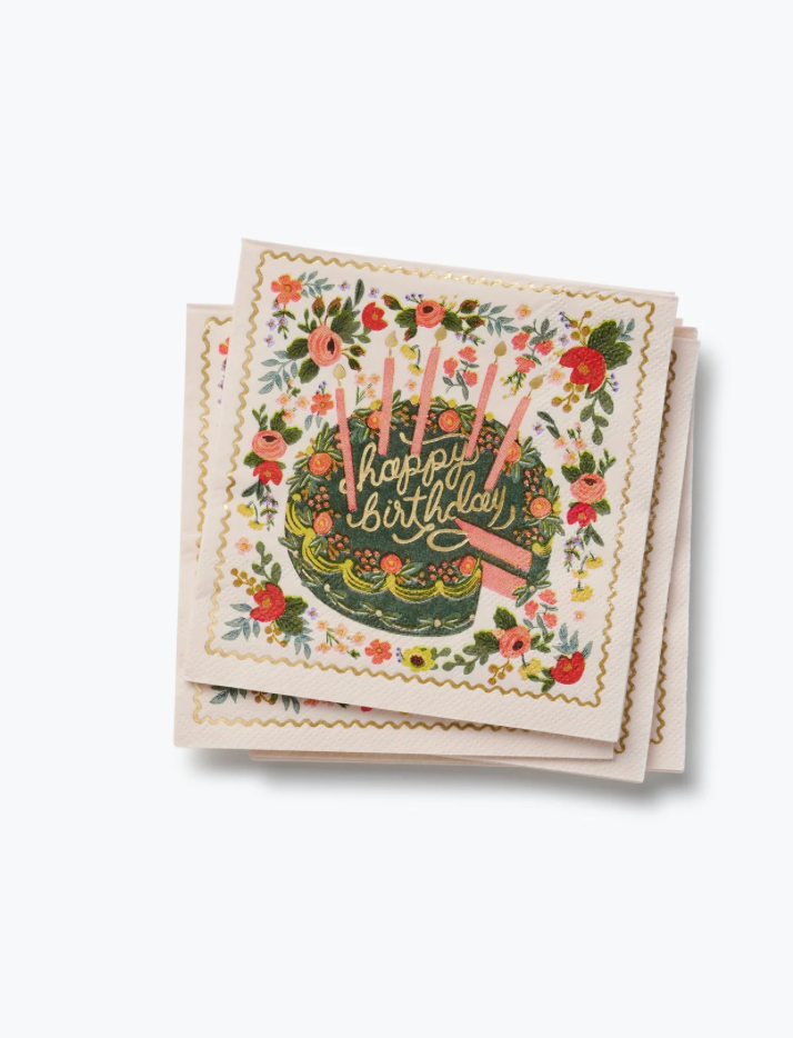 FLORAL CAKE-COCKTAIL NAPKINS