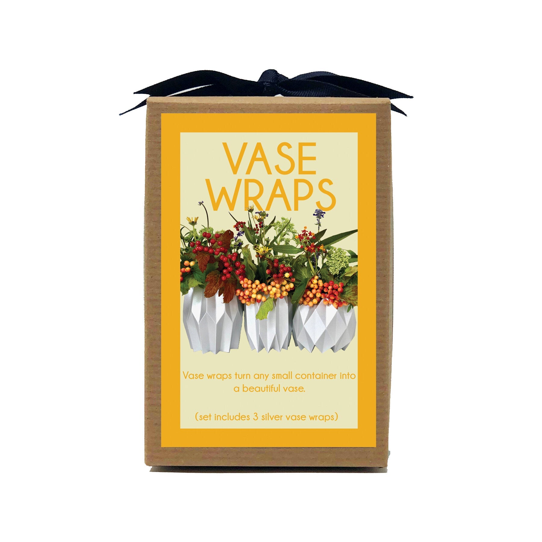 Silver Paper Vase Wrap (set of 3)