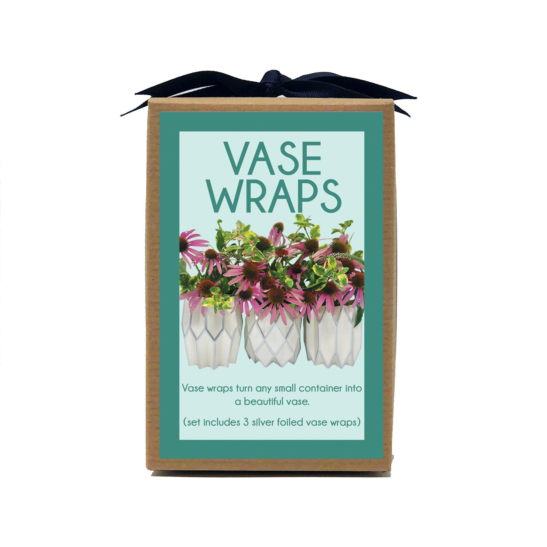 Silver Pearl w/Silver Foil Paper Vase Wrap (set of 3)