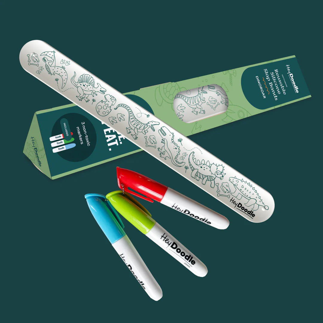 RESUABLE SLAP BAND W/MARKERS-"DINOROAR"