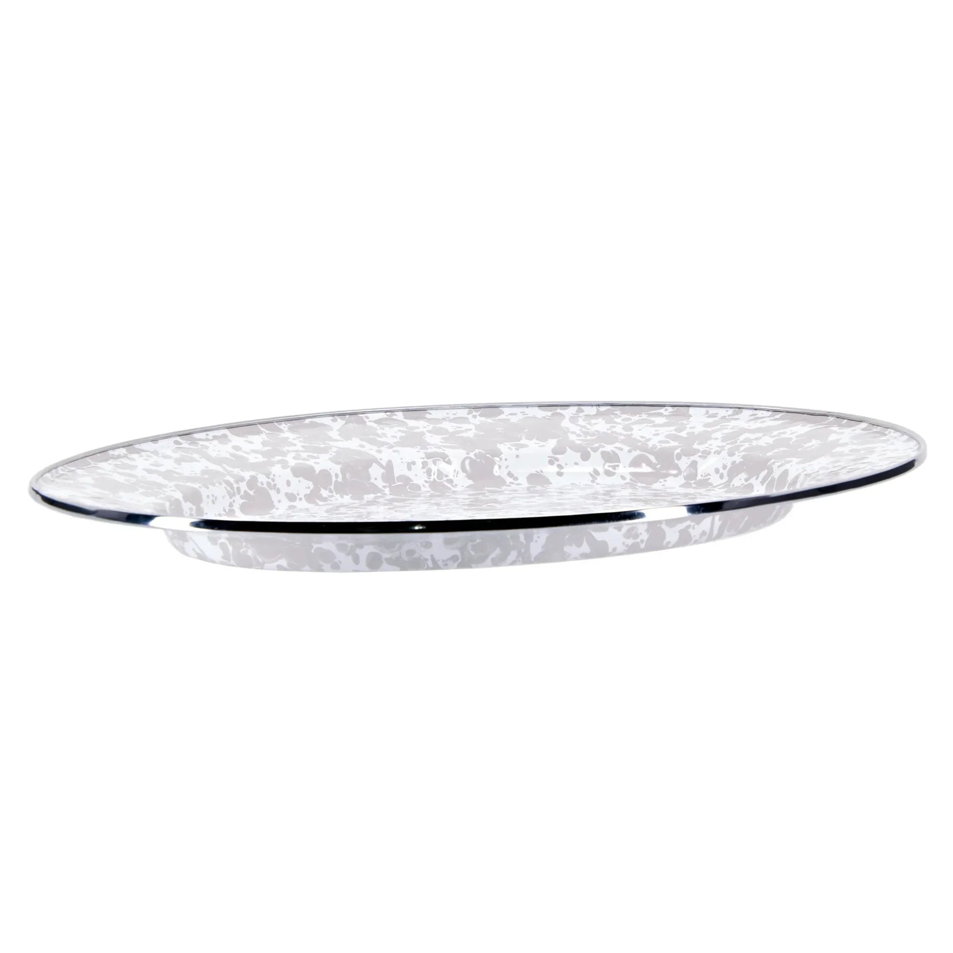 Taupe Swirl Oval Platter