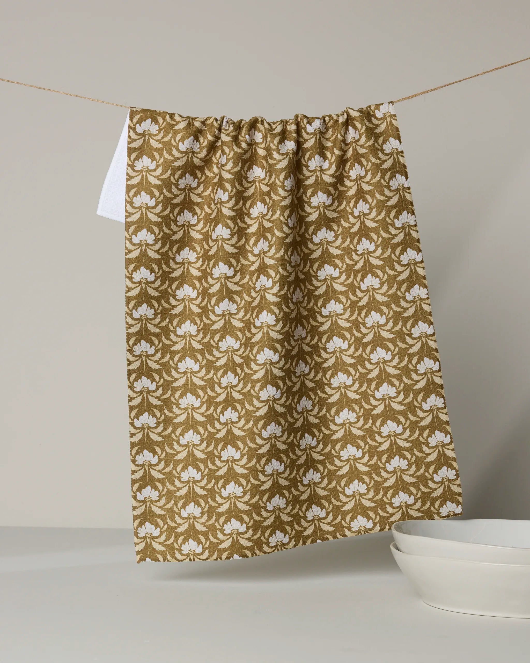 TEA TOWEL-GILDED BLOOM