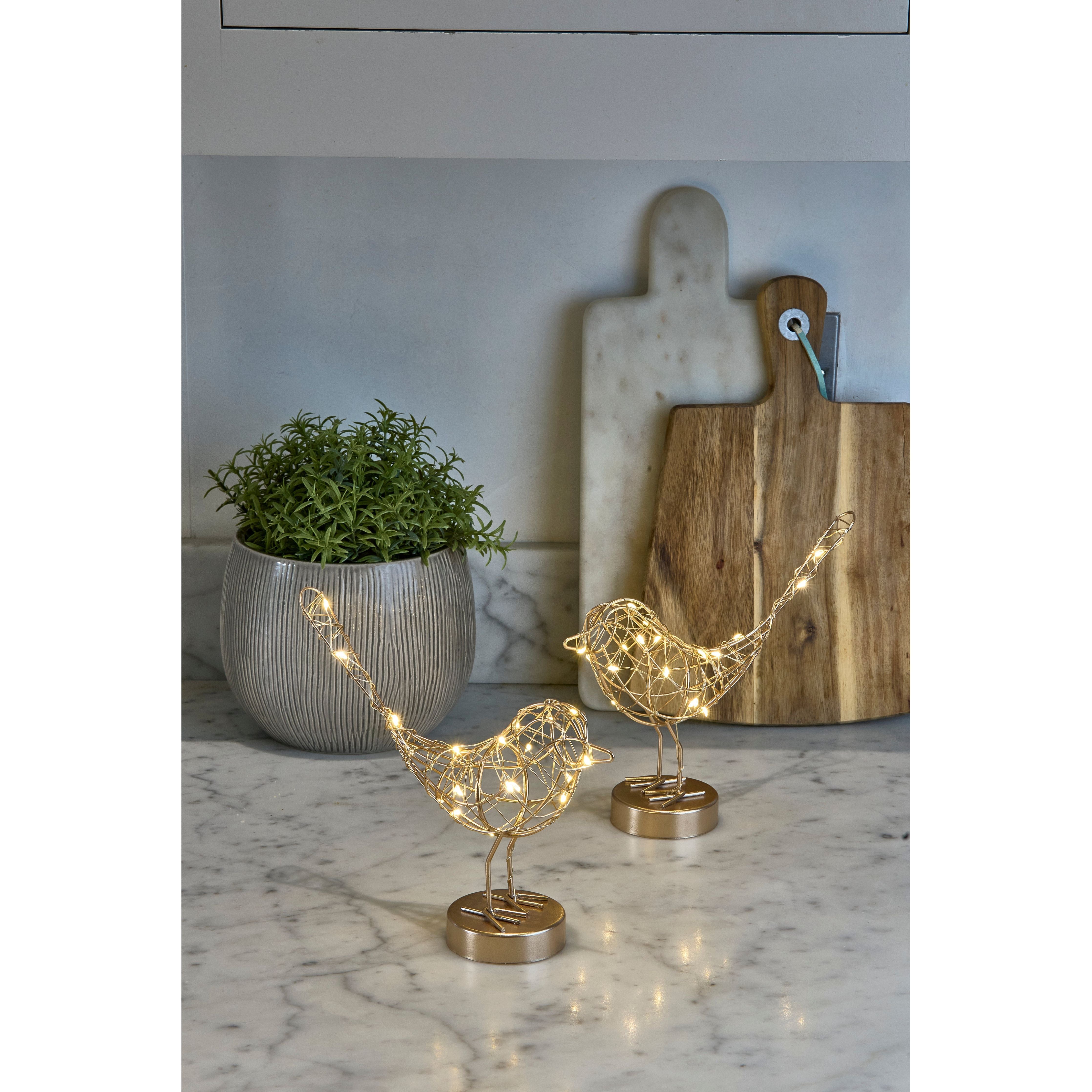 Table Robin Light - Cute LED Ornament - Color: Copper
