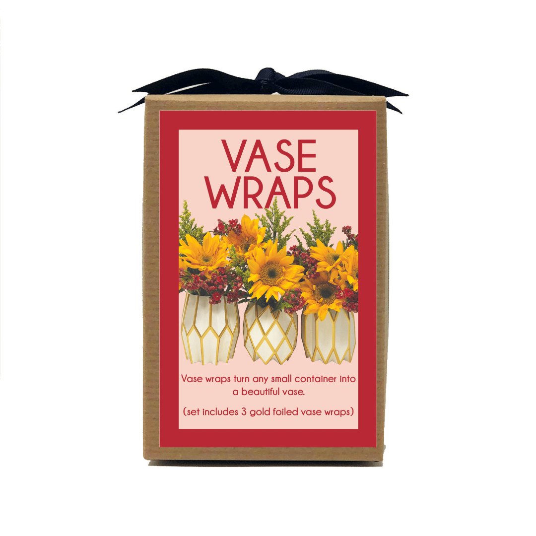 Gold Pearl w/ Gold Foil Vase Wrap (set of 3)