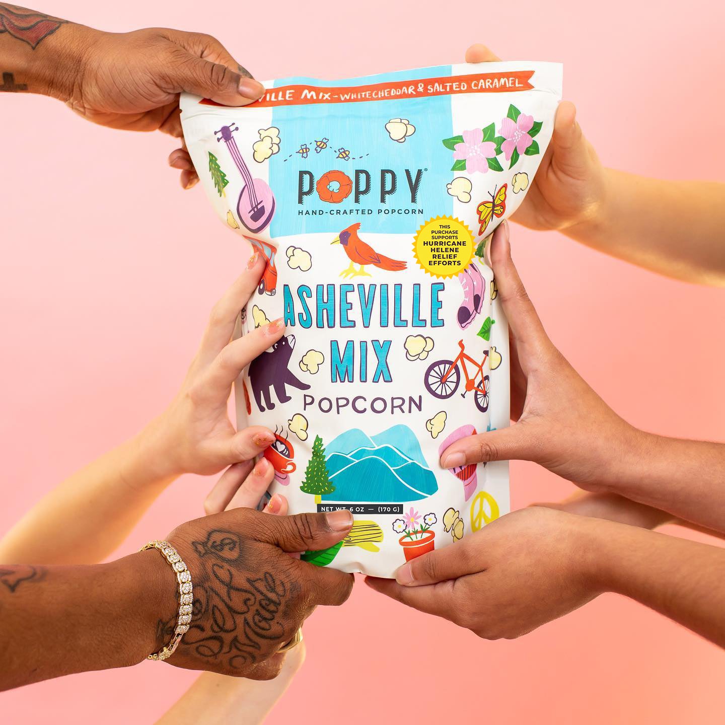 Asheville Artist Mix Popcorn - Market Bag