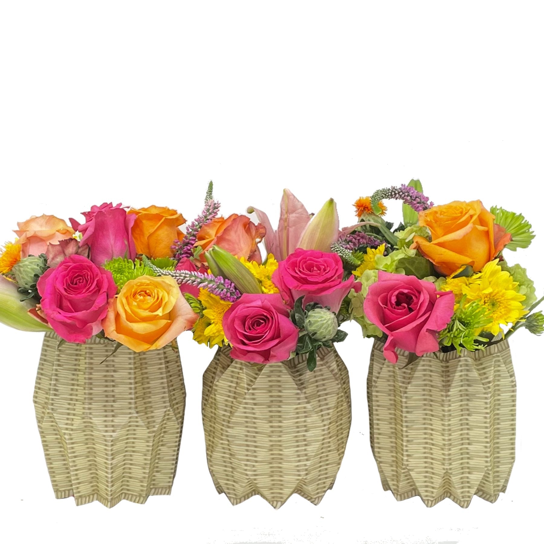 Wicker Paper Vase Wrap (set of 3)