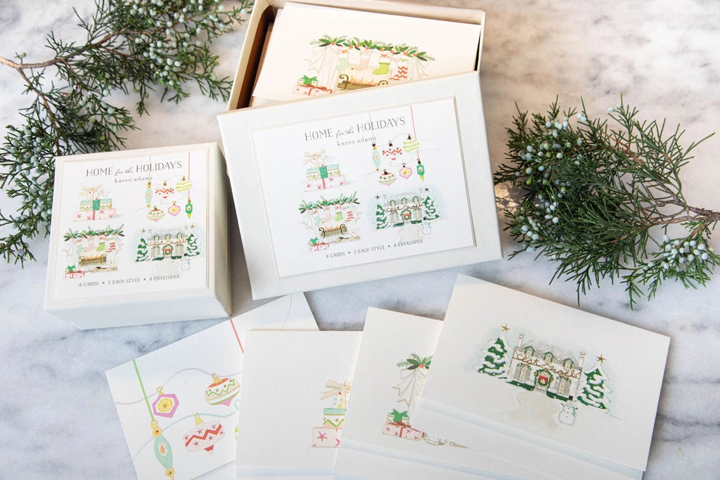 Home for the Holidays note card box