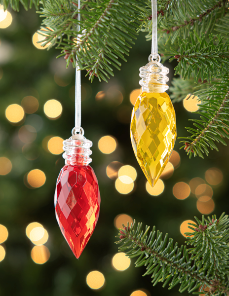 4" Holiday Light Bulb Ornament, Acrylic