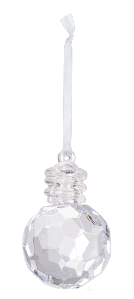 2.75" Round Holiday Light Bulb Ornament, Acrylic
