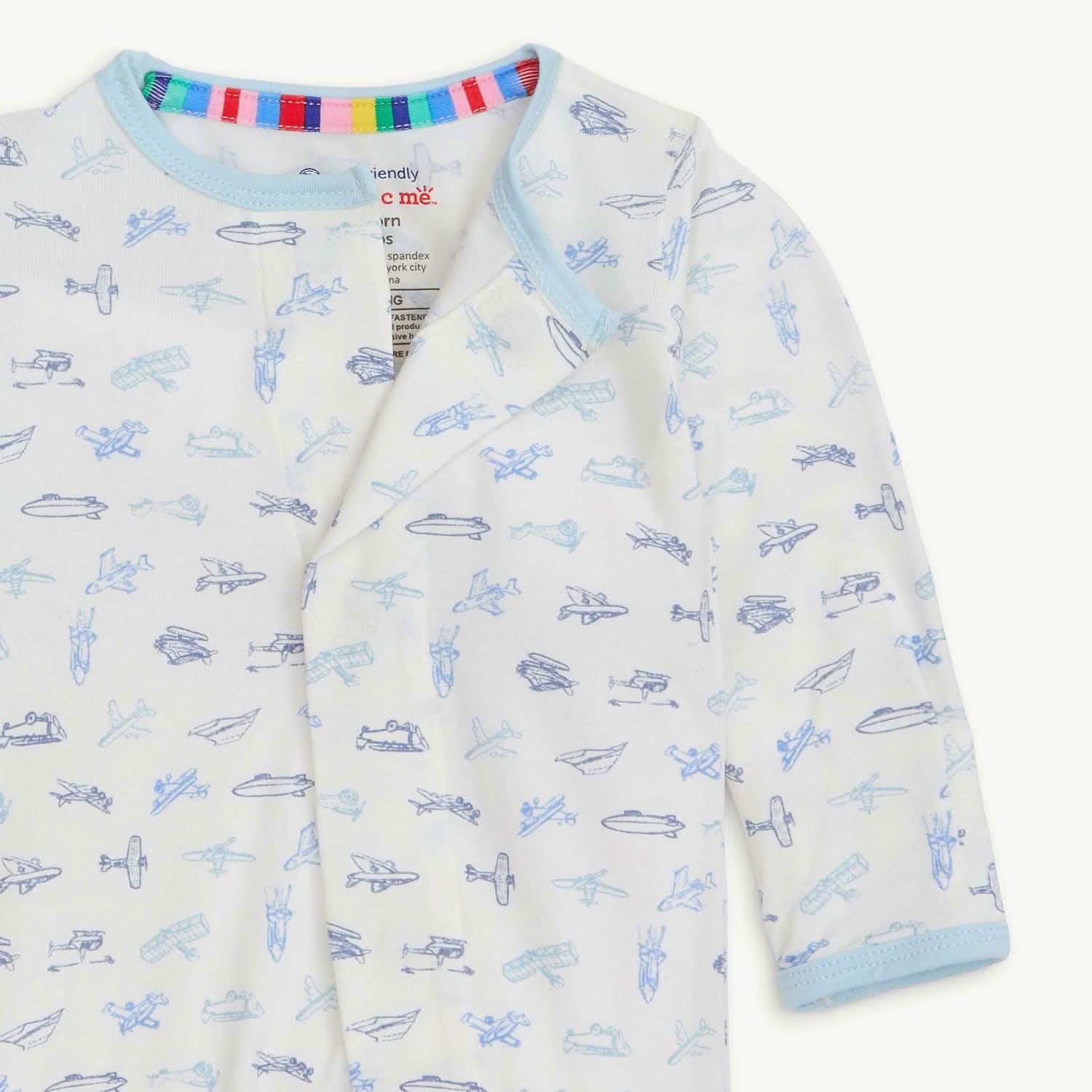 Just Plane Fun Modal Magnetic Footie 0-3 Months