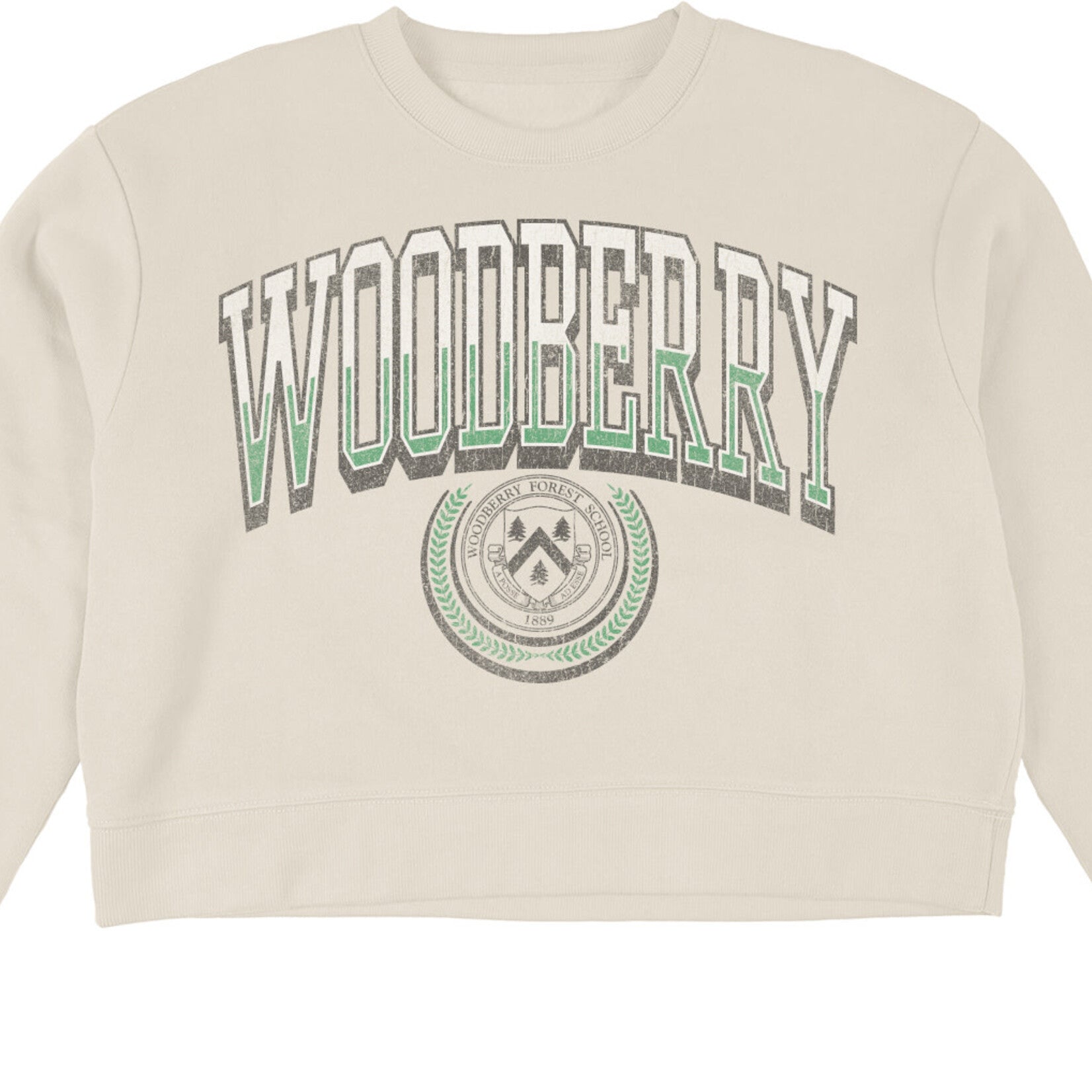 WOMENS LKN IVORY FLEECE MIDI CREW-MED