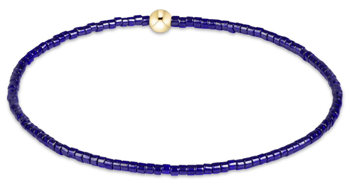 eNewton Hope Classic Bracelet in navy blue seed beads with gold accent bead