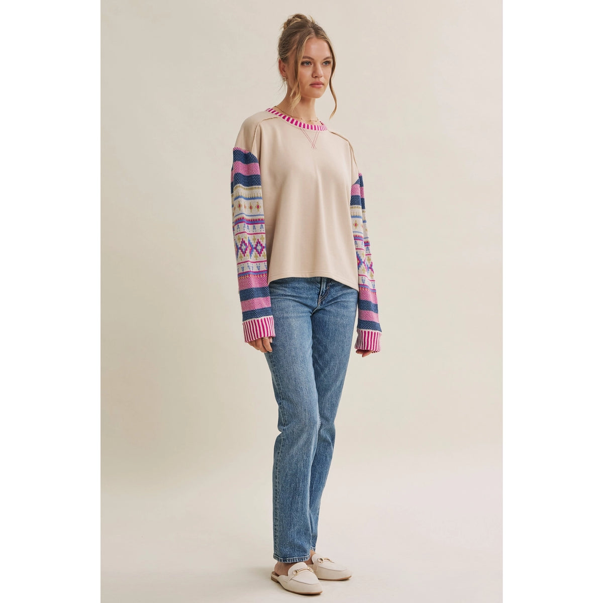 ALPINE AFTERNOON FAIR ISLE SWEATER/SHIRT-LARGE