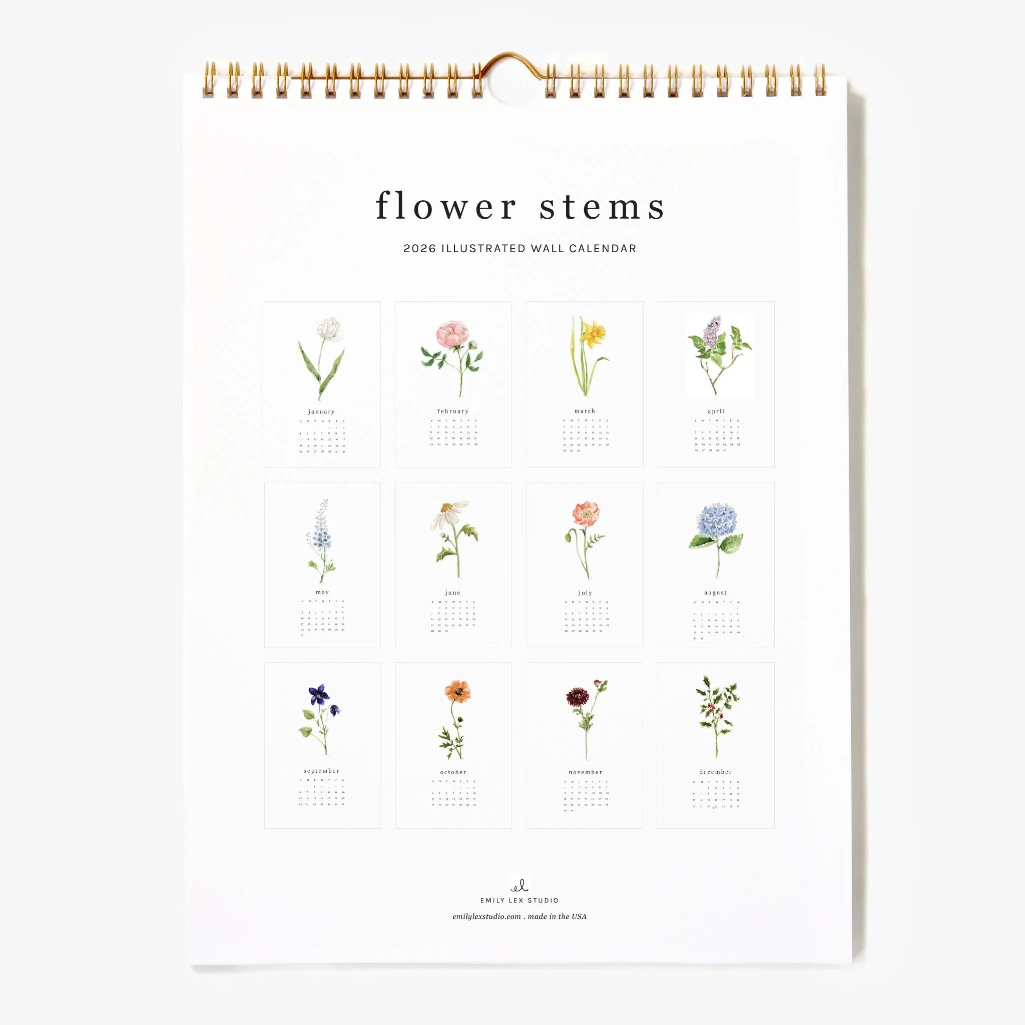 2026 FLOWER STEMS CALENDAR