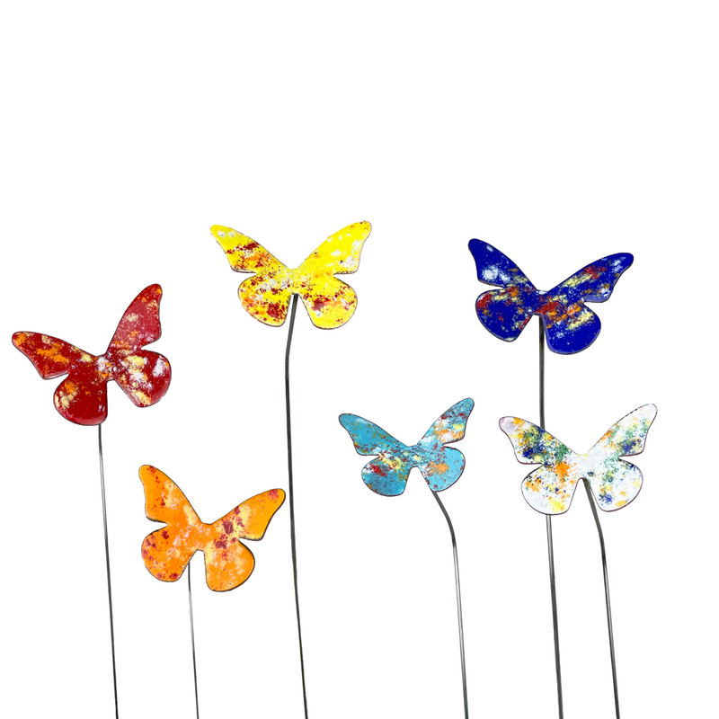 Copper Enamel Butterflies Poke - Small