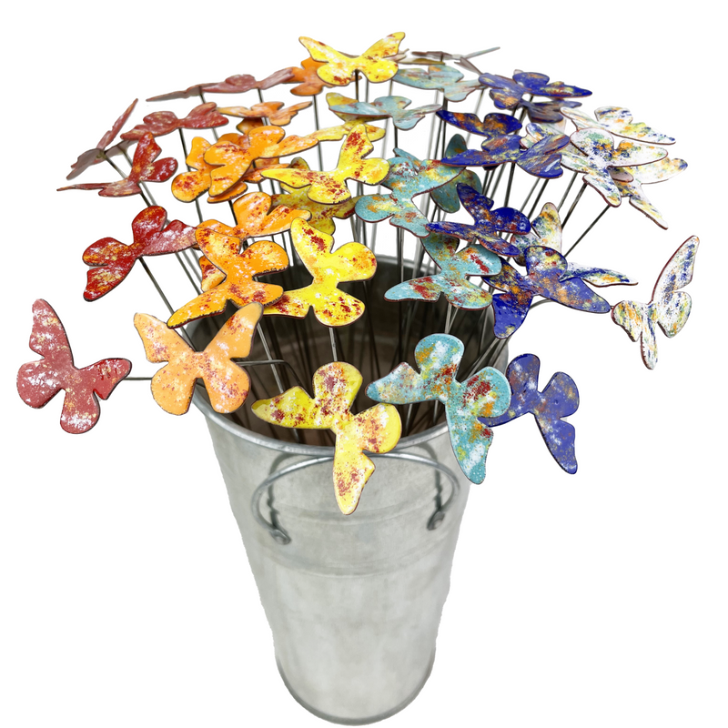 Copper Enamel Butterflies Poke - Small