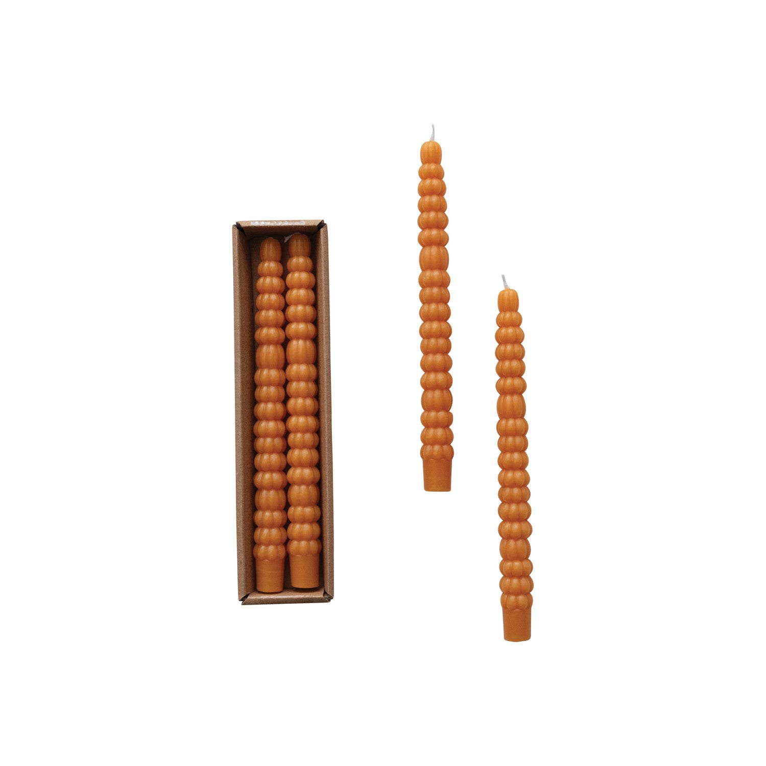 Pumpkin Taper Candle (set of 2) 10"