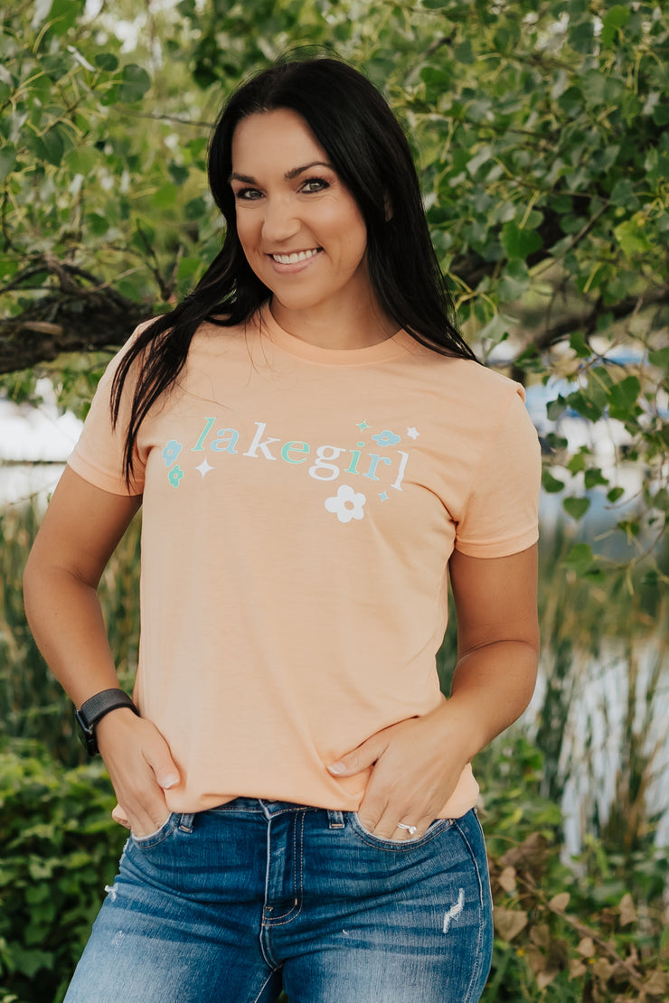Simply Lakegirl Tee - Peach Large