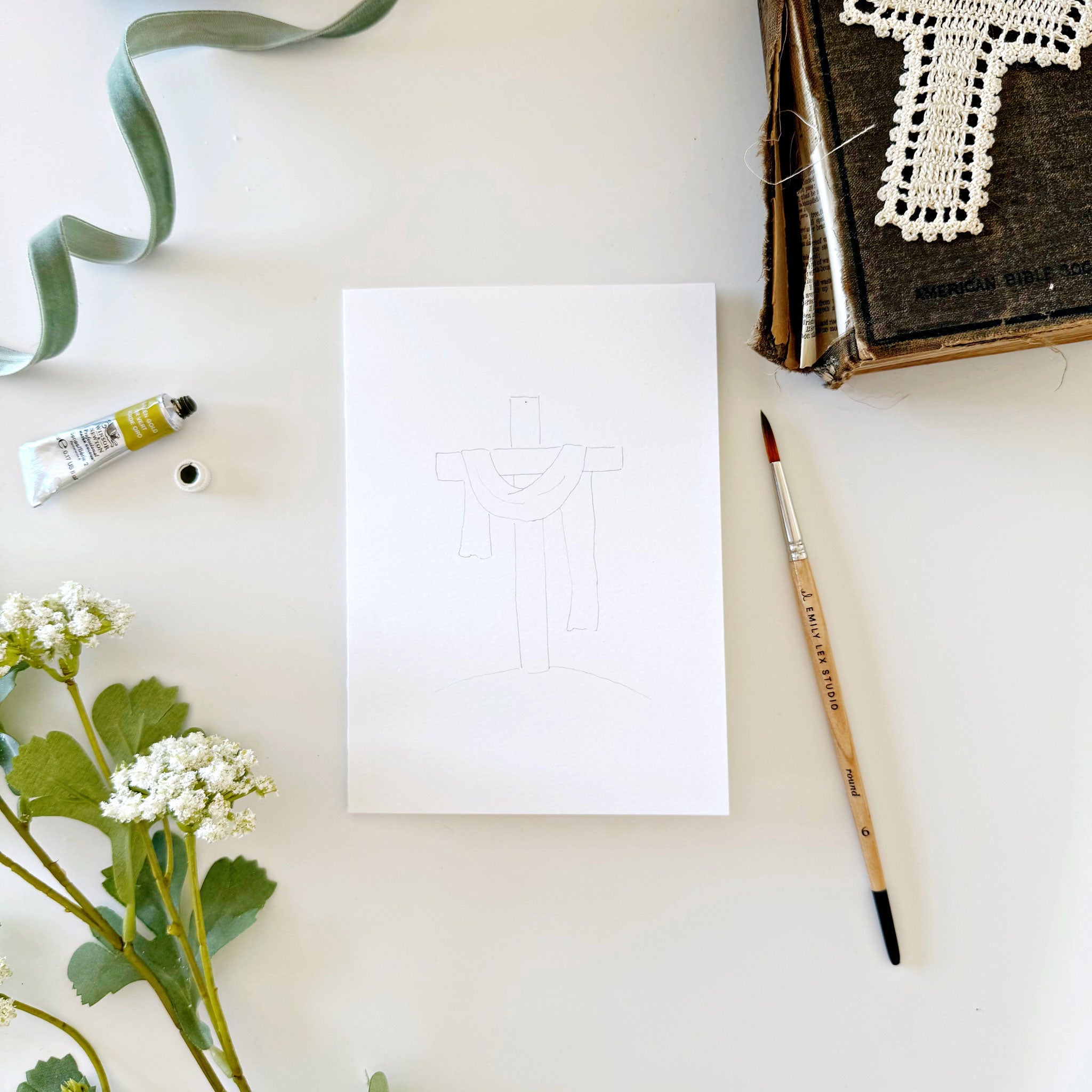 HE IS RISEN PAINTABLE NOTECARDS