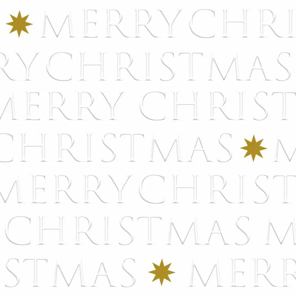Cocktail Napkin - Christmas Letter, Embossed/Pearl