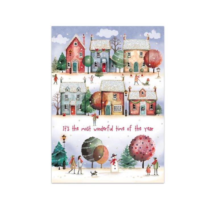 Bright Christmas Town Christmas Card