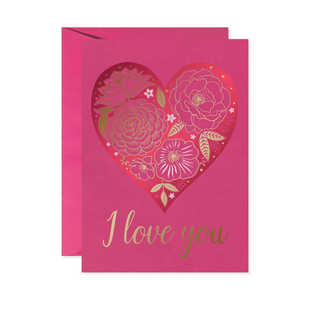 I Love You Rose Heart Card - Valentine