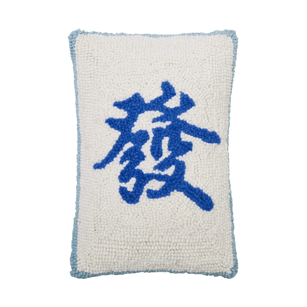MAHJ DRAGON HOOK PILLOW 8"X12"