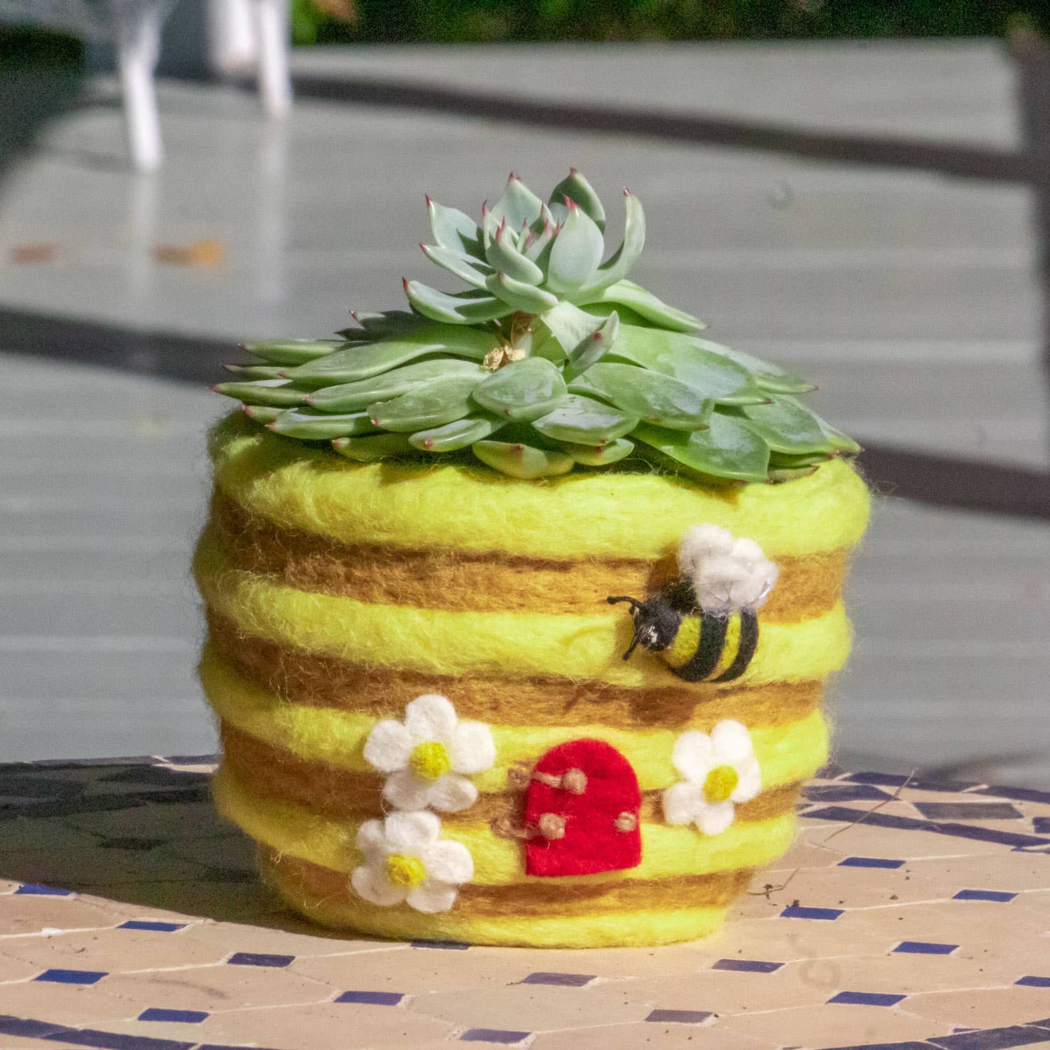 Felt Planter: Honey Hive
